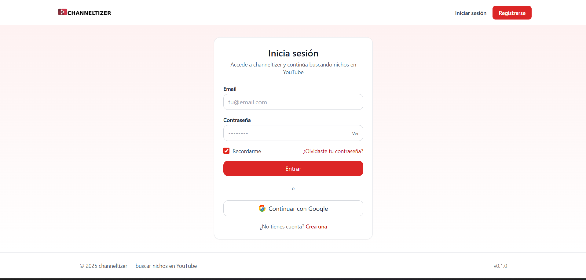 Channeltizer - YouTube Niche Discovery SaaS