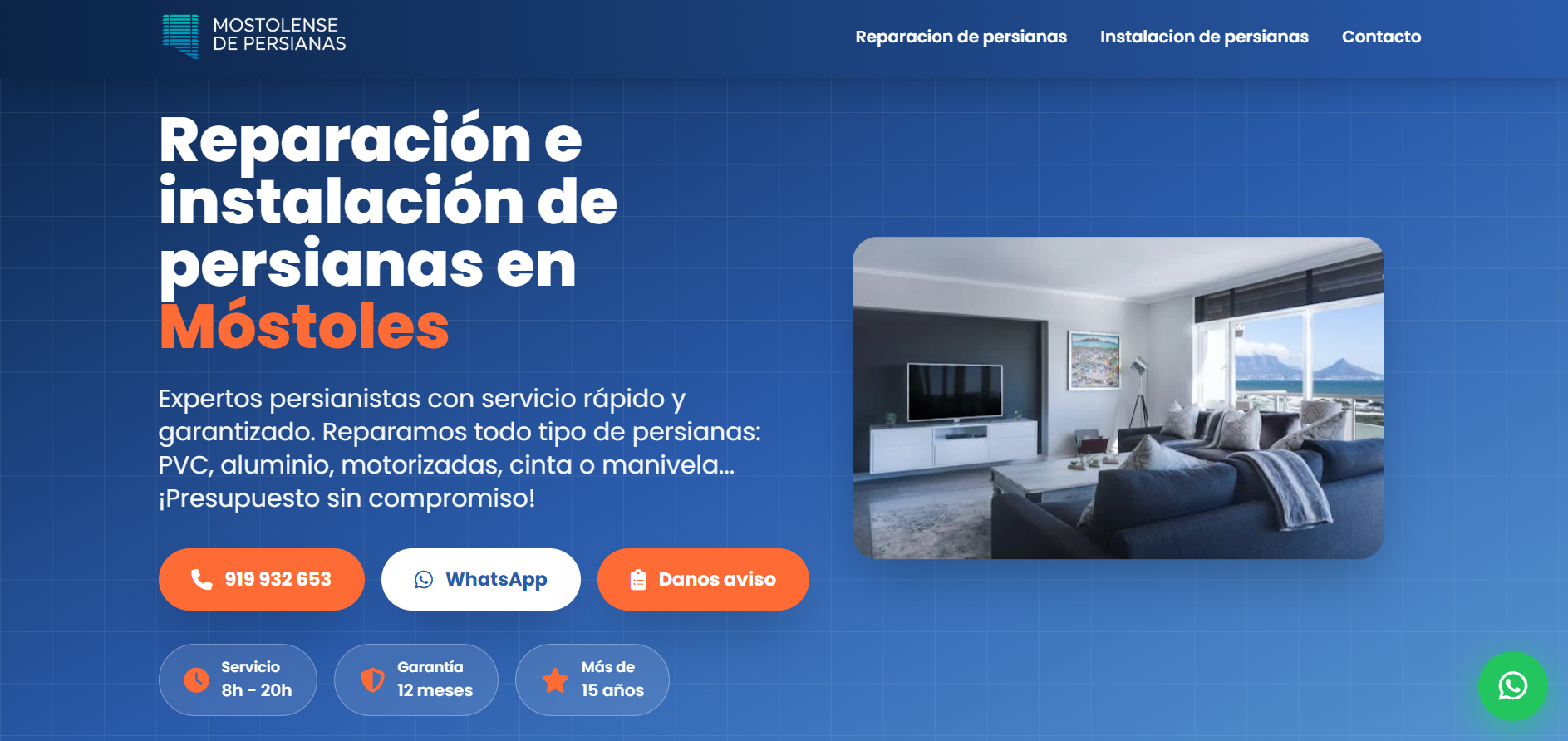 Móstoles de Persianas - Static Landing Page